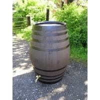 100 Gallon Stained Oak Barrel Water Butt