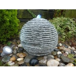 Grey Rustic Sphere Fountain