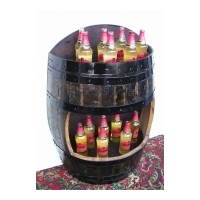 Dark Oak Wall Barrel - Bottled Drinks Display Cabinet