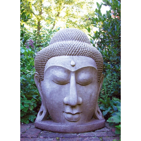 Grand Buddha Head Stone Sculpture