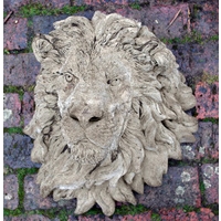 Grand Lions Head Wall Plaque - Burnt Umber