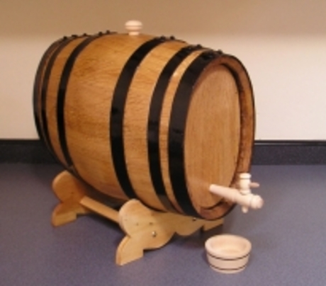 Oak 10-litre Oval Shaped Wine Barrel laquered finish