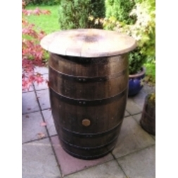 Whiskey Barrel Table Dark Varnish