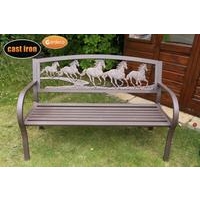 Countryside Cast Iron Bench With Horse Motive