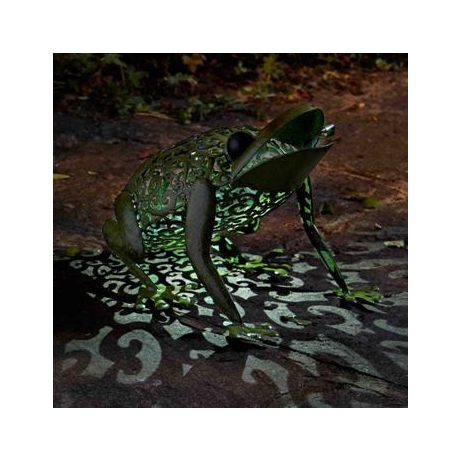 Metal Silhouette Frog Solar Light