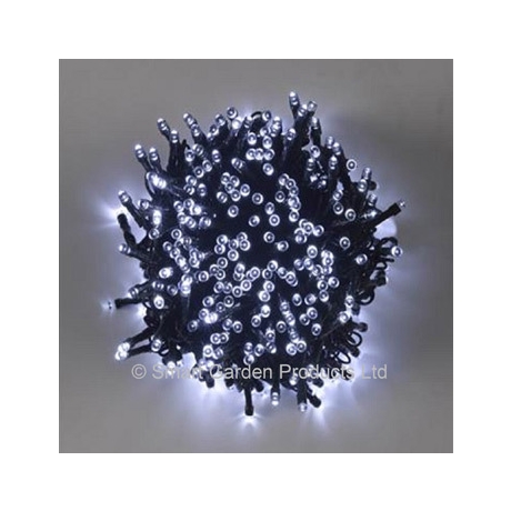 Solar 200 LED White String Lights