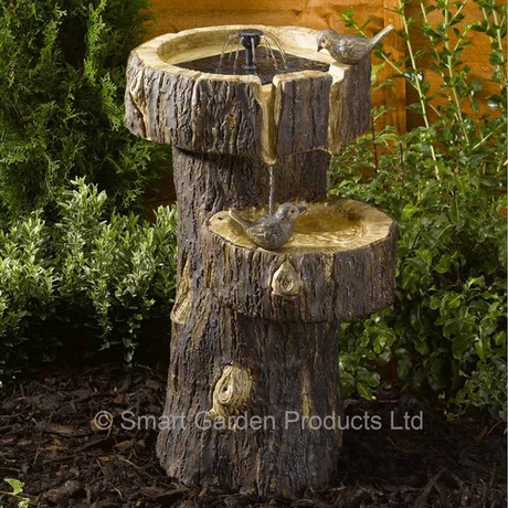 Tree Trunk Birdbath / Solar Water feature