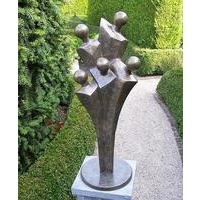 Five Man Abstract Bronze Sculpture