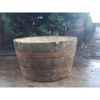 38" Natural Finish Oak Tub Half-Barrel