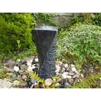 Black Limestone Twisted Cascading Column Fountain