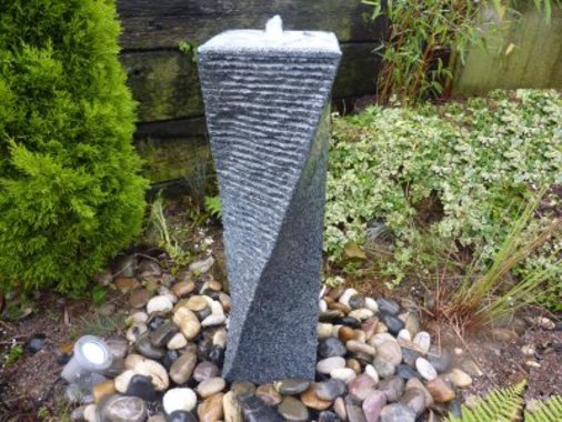 Grey Twisted Cascading Column Fountain