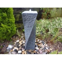 Grey Twisted Cascading Column Fountain