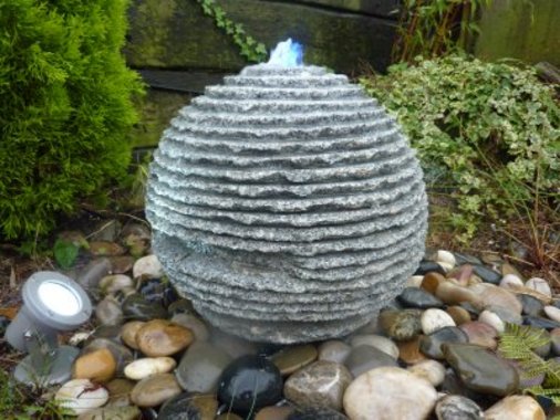 Grey Rustic Sphere Fountain