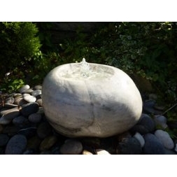 Polished Boulder Fountain - White/Grey