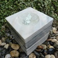 Polished Black/White Marble cube Fountain