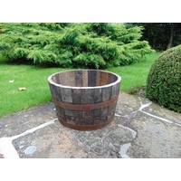 24" Natural Finish Oak Tub Half-Barrel