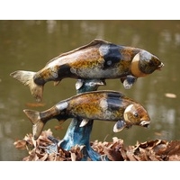 Two Koi Bronze Water Fountain - Sculpture