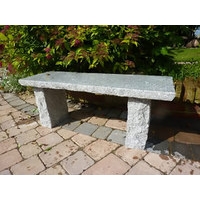 Rustic Straight Garden Bench - Grey Granite