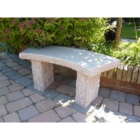 RUSTIC CURVED GRANITE BENCH - Pinky