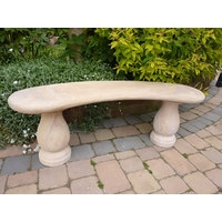 Smooth Curved Ionic Stone Garden Bench