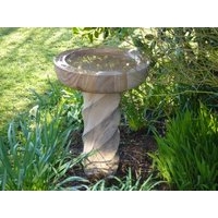 Rainbow Sandstone Spiral Bird Bath