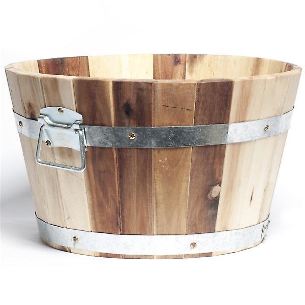 Barrel & Garden Acacia Hardwood Tub Planter Rustic