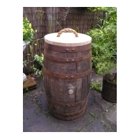 Oak Barrel Waste/Recycling Bins