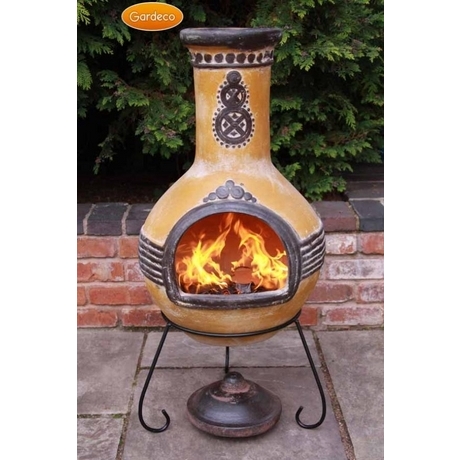 Azteca  Mexican Clay Chimenea - Large