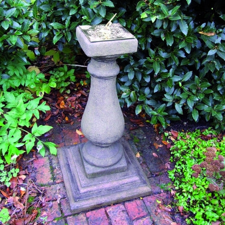 Baluster Brass Garden Sundial - Cotswold Stone