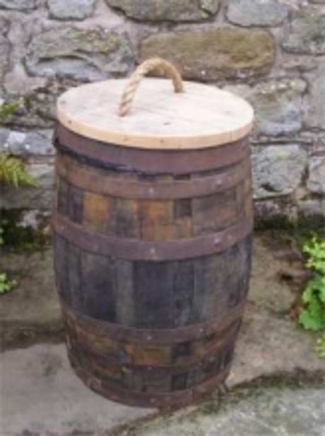 70 Litre Oak Barrel Waste Bin