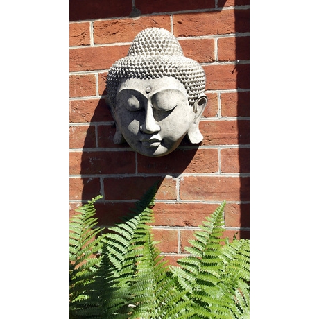 Buddha Head Wall Plaque Stone Sculpture