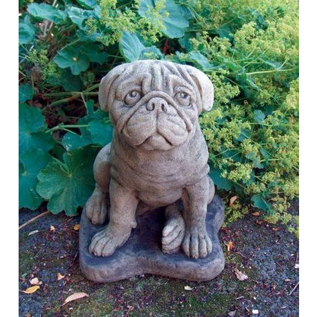 Large Pug Stone Dog Statue