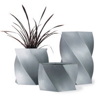 Twister  Contemporary Planters - Aluminium Finish