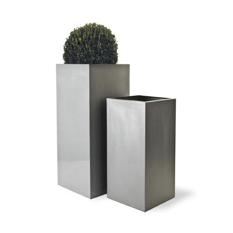 Geo Square Planter - Aluminium Finish