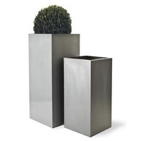 Geo Square Planter - Aluminium Finish