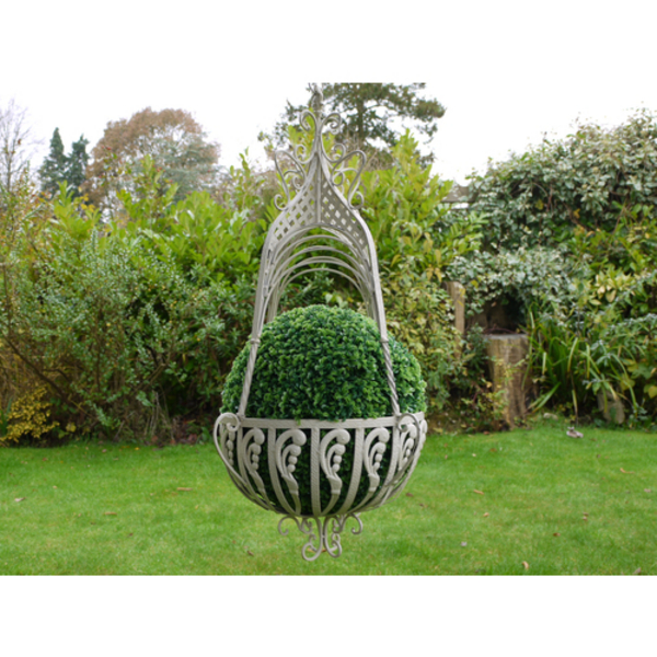 Barrel Garden Cathedral Top Wrought Iron Large Hanging Basket Wrought Iron Large Hanging Basket