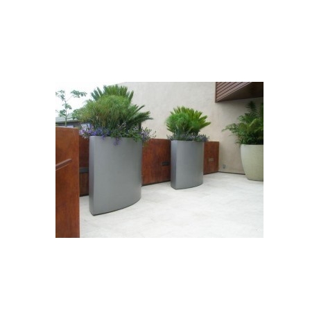 Geo Oval Planter - Aluminium Finish