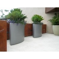 Geo Oval Planter - Aluminium Finish