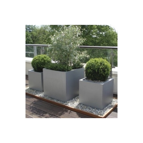 Geo Cube Planter - Aluminium Finish