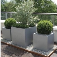 Geo Cube Planter - Aluminium Finish