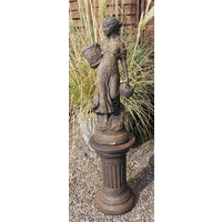Country Girl  Stone Statue - Burnt Umber