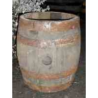 Firkin Barrel Planter - Strawberry Natural Finish