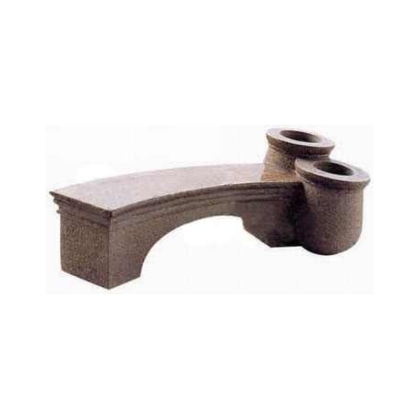 Florina Granite Bench With Planter - Beige