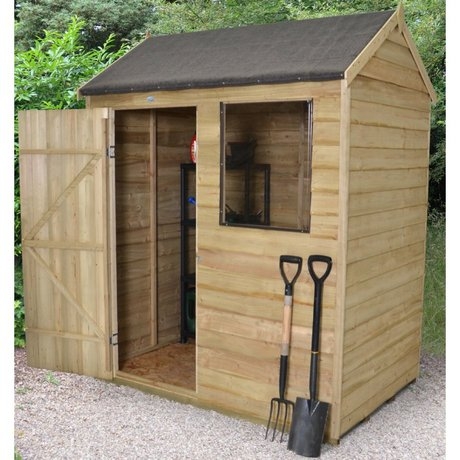 6x4 Overlap Reverse Apex Shed - Pressure Treated