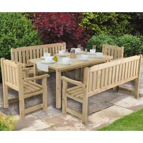 Rosedene Rectangular Garden Table - Rustic Timber