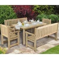 Rosedene Rectangular Garden Table - Rustic Timber