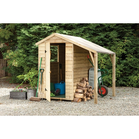 Barrel &amp; Garden :: 4x6 Pressure Treated Overlap Apex Shed 