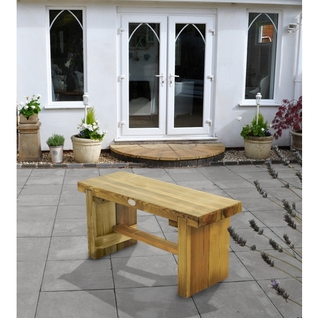 Forest Double Sleeper Bench 1.2M Outdoor Furniture Wooden Seating Garden Wood