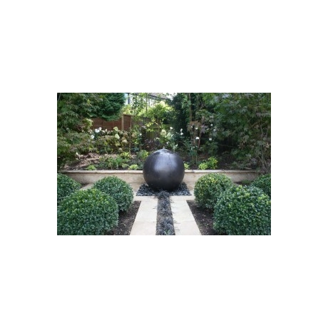 Geo Sphere Fountain Textured Aluminium - 46cm