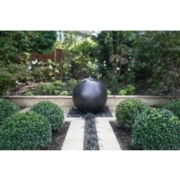 Geo Sphere Fountain Textured Aluminium - 46cm